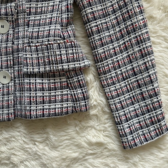Zara Jacket Double Breasted Blazer Tweed Textured Long Sleeve Multicolor S - Picture 7 of 13